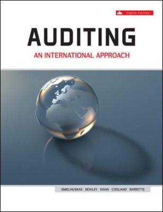 Auditing An International Approach 8th Canadian Edition Smieliauskas - Solution Manual