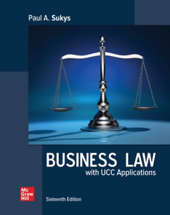 Business Law with UCC Applications 16th Edition Sukys - Solution Manual